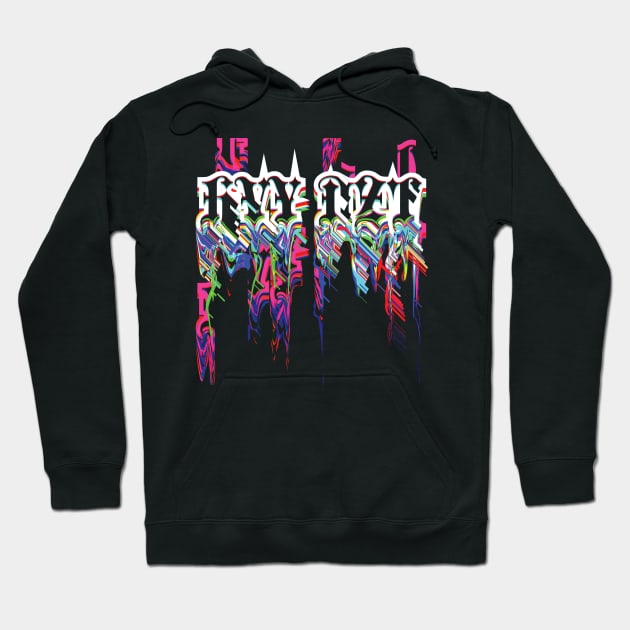 HVY DZT blackletter glitch Hoodie by BlackCollarPolitics